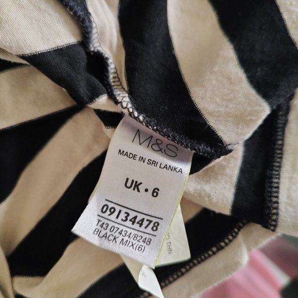 Marks & Spencer striped beige and black sleeveless top - Picture 5 of 5